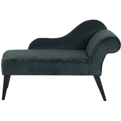 Beliani Biarritz Chaise Lounge Verde Terciopelo Derecha Beliani Biarritz Chaise Lounge Verde Terciopelo Derecha