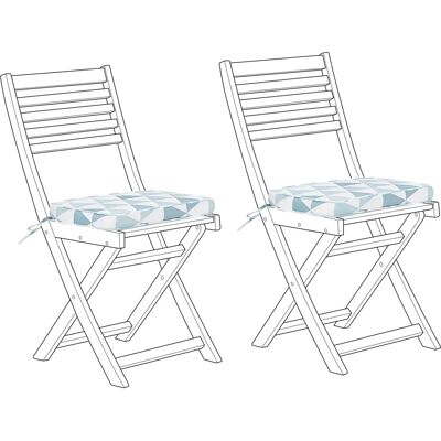 Beliani Set di 2 Cuscini da Esterno con Motivo Geometrico - Cuscini per Sedie Beliani Set di 2 Cuscini da Esterno con Motivo Geometrico - Cuscini per Sedie