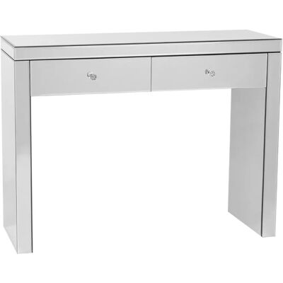 Beliani Tavolo Console Argento Vetro 2 Cassetti Glam Moderno - Tavolo Beliani Tavolo Console Argento Vetro 2 Cassetti Glam Moderno - Tavolo