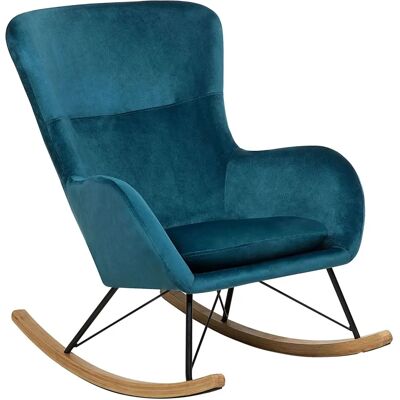 Fauteuil à Bascule Velours Bleu Marine Beliani - Fauteuil à Bascule - Publicité Fauteuil à Bascule Velours Bleu Marine Beliani - Fauteuil à Bascule - Publicité