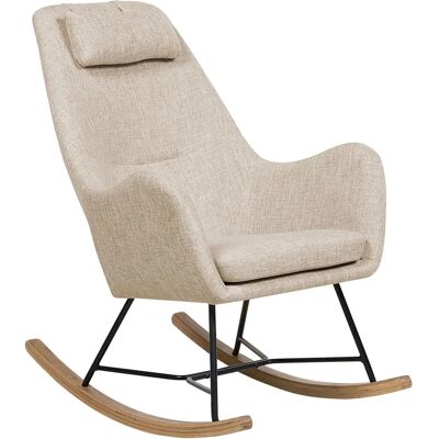 Sedia a Dondolo Beige Chiaro - Mobili Moderni Beliani Sedia a Dondolo Beige Chiaro - Mobili Moderni Beliani
