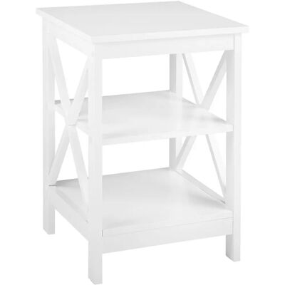 Tavolino bianco Beliani FOSTER - Scaffale MDF Scandinavo 2 Livelli Tavolino bianco Beliani FOSTER - Scaffale MDF Scandinavo 2 Livelli