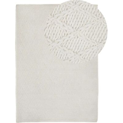 Alfombra de lana viscosa blanca Off-White - 140x200 cm Alfombra de lana viscosa blanca Off-White - 140x200 cm