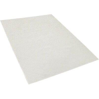 Beliani Tapis en Laine Crème Blanc - Rectangulaire - Publicité Beliani Tapis en Laine Crème Blanc - Rectangulaire - Publicité