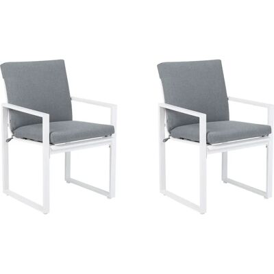 Beliani Sedie da Giardino Set di 2 in Alluminio Grigio - Mobili Esterni Beliani Sedie da Giardino Set di 2 in Alluminio Grigio - Mobili Esterni