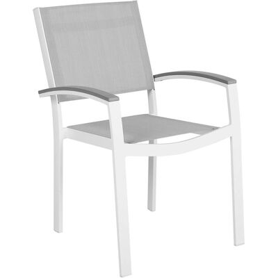 Beliani Set aus 2 Gartenstühlen Grau Weiß Aluminium - Garden Chairs Beliani Set aus 2 Gartenstühlen Grau Weiß Aluminium - Garden Chairs