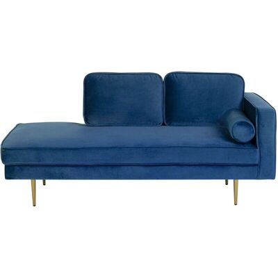 Beliani MIRAMAS Canapé en velours bleu marine avec bras droit - Chaise Lounge - Publicité Beliani MIRAMAS Canapé en velours bleu marine avec bras droit - Chaise Lounge - Publicité