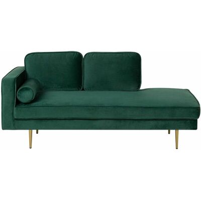 Beliani Éco Velours Chaise Longue Gauche - Design Moderne - Publicité Beliani Éco Velours Chaise Longue Gauche - Design Moderne - Publicité