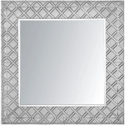 Specchio da Parete Argento Beliani - Decorazione Rettangolare, 80x80cm Specchio da Parete Argento Beliani - Decorazione Rettangolare, 80x80cm