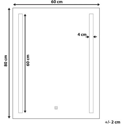Beliani Wandmontierter LED-Spiegel - MARTINET - Silber - 60x80 cm - Spiegel Beliani Wandmontierter LED-Spiegel - MARTINET - Silber - 60x80 cm - Spiegel