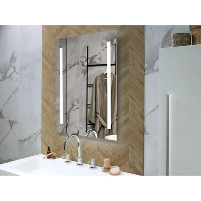 Specchio LED da Parete Beliani - 70x90cm - Argento - Specchio Bagno Moderno Specchio LED da Parete Beliani - 70x90cm - Argento - Specchio Bagno Moderno