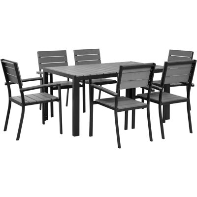 Set da pranzo da giardino Beliani COMO - 6 posti Grigio Set da pranzo da giardino Beliani COMO - 6 posti Grigio