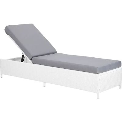 Sdraio in Rattan Bianco Beliani - Sdraio Sdraio in Rattan Bianco Beliani - Sdraio