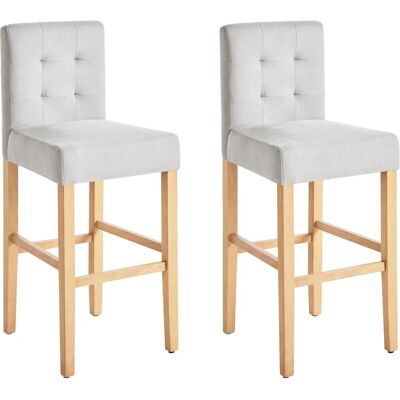 Set di 2 Sedie da Bar Grigie Imbottite - Sedie da Bar Set di 2 Sedie da Bar Grigie Imbottite - Sedie da Bar