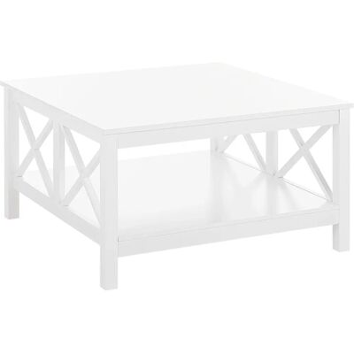 Table basse Beliani Blanche - 2 Niveaux Boho MDF 45x80 - Publicité Table basse Beliani Blanche - 2 Niveaux Boho MDF 45x80 - Publicité