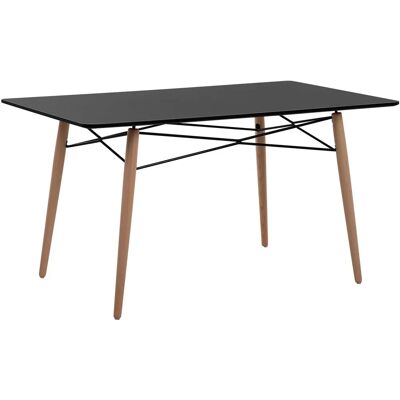 Table à manger moderne Beliani BIONDI noire 140x80cm - Publicité Table à manger moderne Beliani BIONDI noire 140x80cm - Publicité