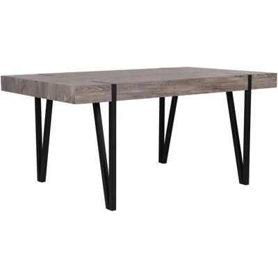 Tavolo da pranzo rettangolare in legno scuro Beliani - Stile industriale Tavolo da pranzo rettangolare in legno scuro Beliani - Stile industriale
