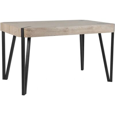 Tavolo da pranzo Beliani - Legno chiaro - 130x80cm - 6 posti - Rettangolare - Stile industriale Tavolo da pranzo Beliani - Legno chiaro - 130x80cm - 6 posti - Rettangolare - Stile industriale