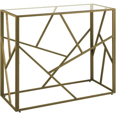 Tavolo console in vetro e metallo dorato Beliani ORLAND - Console Tavolo console in vetro e metallo dorato Beliani ORLAND - Console