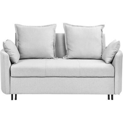 Beliani Sofá Cama 2 Plazas Gris Claro - Sofá Cama Beliani Sofá Cama 2 Plazas Gris Claro - Sofá Cama