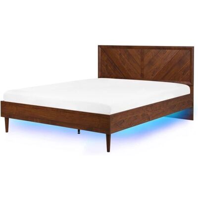 Beliani Sänky LED MIALET - Rustikaali Moderni Muotoilu - 160x200cm Beliani Sänky LED MIALET - Rustikaali Moderni Muotoilu - 160x200cm