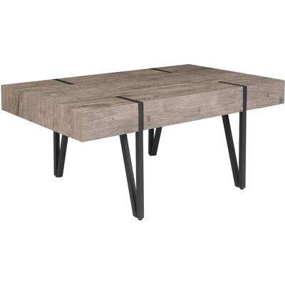 Tavolino in legno scuro Beliani - Stile industriale moderno Tavolino in legno scuro Beliani - Stile industriale moderno