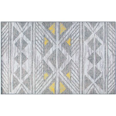 Alfombra Beliani Gris Amarillo Poliéster 160cm x 230cm - Alfombra Alfombra Beliani Gris Amarillo Poliéster 160cm x 230cm - Alfombra
