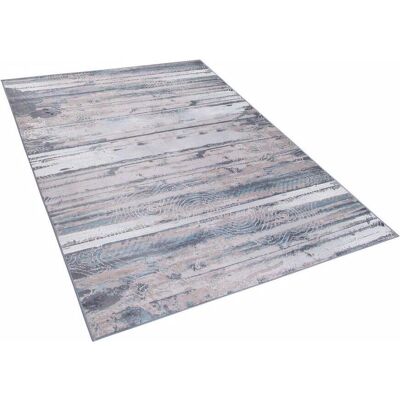 Alfombra Beliani Gris y Beige de Poliéster 140 x 200 - Alfombra Alfombra Beliani Gris y Beige de Poliéster 140 x 200 - Alfombra