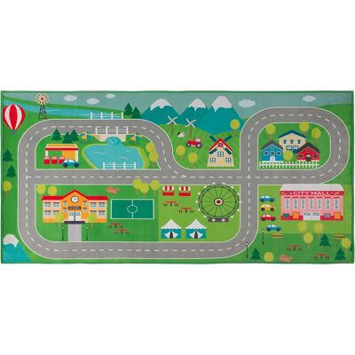 Alfombra infantil de poliéster verde Beliani Mapa de la ciudad - Alfombra de juego Alfombra infantil de poliéster verde Beliani Mapa de la ciudad - Alfombra de juego