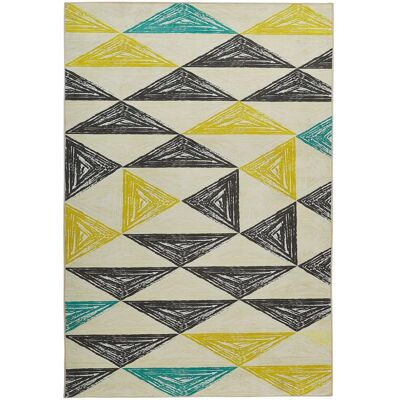Alfombra Geométrica Gris Amarillo Beliani - 140x200 cm Alfombra Geométrica Gris Amarillo Beliani - 140x200 cm