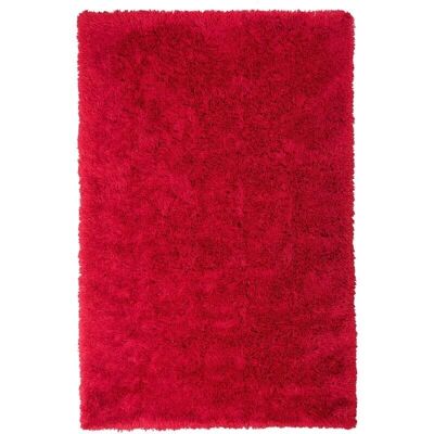 Alfombra peluda roja de Beliani - Rectángulo 140x200cm Alfombra peluda roja de Beliani - Rectángulo 140x200cm