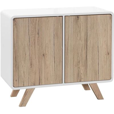 Aparador Beliani Madera Clara y Blanco - 76x90x40 cm - Mueble Aparador Beliani Madera Clara y Blanco - 76x90x40 cm - Mueble