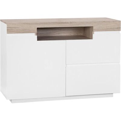 Beliani Aparador Blanco Madera Clara 75x110x40cm - Aparador Beliani Aparador Blanco Madera Clara 75x110x40cm - Aparador