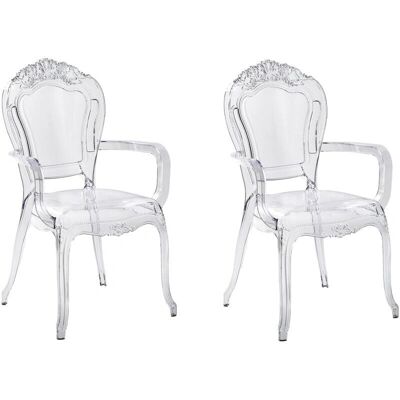 Set di 2 Sedie VERMONT Trasparenti - Sedie da Pranzo Set di 2 Sedie VERMONT Trasparenti - Sedie da Pranzo