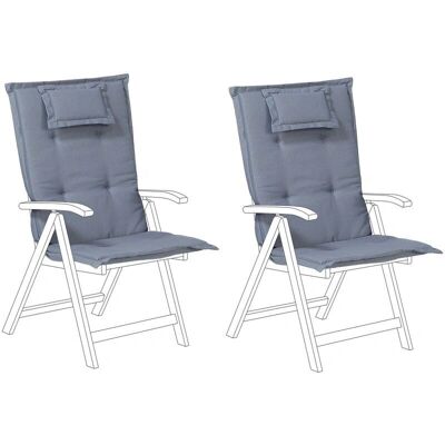 Beliani Cuscini da Giardino - Blu, 45x71x50, Confezione da 2 Beliani Cuscini da Giardino - Blu, 45x71x50, Confezione da 2