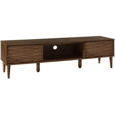 Beliani TV Stand Dark Wood - Mueble TV para hasta 75" con 2 armarios Beliani TV Stand Dark Wood - Mueble TV para hasta 75" con 2 armarios