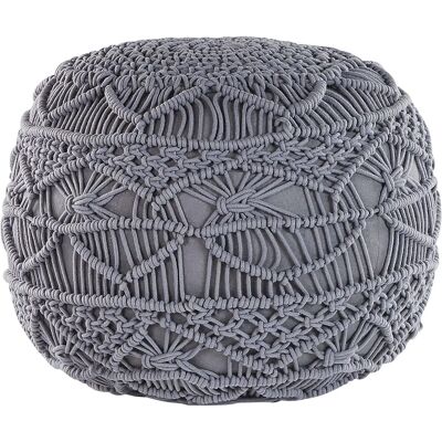 Pouffe redonda de algodón gris de 40cm - Beliani Pouffe redonda de algodón gris de 40cm - Beliani