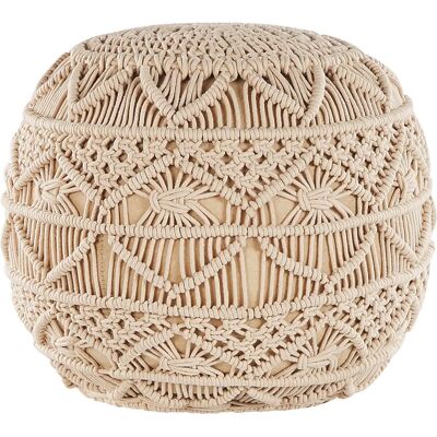 Beliani Pouffe KAYSERI Beige Algodón 40x40x40 - Asiento Beliani Pouffe KAYSERI Beige Algodón 40x40x40 - Asiento