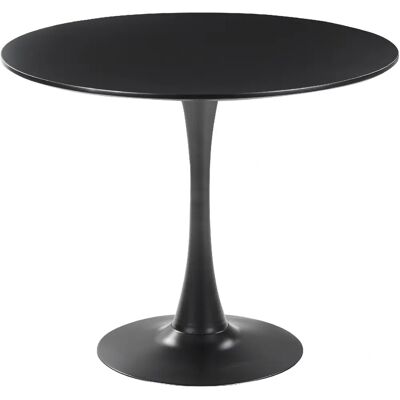 Table à manger ronde noire Beliani - 90 cm - Moderne et minimaliste - Publicité Table à manger ronde noire Beliani - 90 cm - Moderne et minimaliste - Publicité