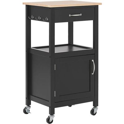 Beliani Kitchen Trolley Black - Compact Storage for Kitchen & Dining Beliani Kitchen Trolley Black - Compact Storage for Kitchen & Dining
