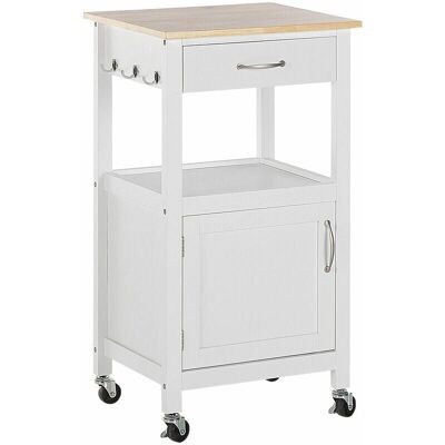 Beliani White Siena Kitchen Trolley - Kitchen Storage, Mobile, Drawer Beliani White Siena Kitchen Trolley - Kitchen Storage, Mobile, Drawer