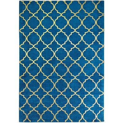 Alfombra de viscosa Beliani 160 x 230 cm - Estilo Glamour - Rectangular Azul Alfombra de viscosa Beliani 160 x 230 cm - Estilo Glamour - Rectangular Azul