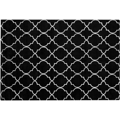 Tapis en viscose Beliani 140 x 200 cm Pattern Argenté - Tapis - Publicité Tapis en viscose Beliani 140 x 200 cm Pattern Argenté - Tapis - Publicité