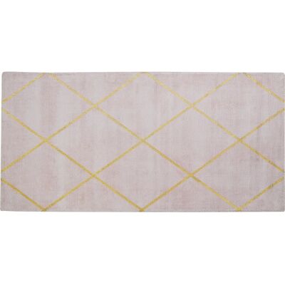 Beliani Alfombra de viscosa Rosa y Dorado - Area Rug Beliani Alfombra de viscosa Rosa y Dorado - Area Rug