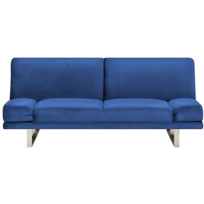 Beliani Sofá Cama Terciopelo Azul Marino York - Sofá Cama Beliani Sofá Cama Terciopelo Azul Marino York - Sofá Cama