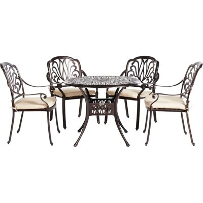 Set da Pranzo da Giardino Marrone Scuro - Beliani Set da Pranzo da Giardino Marrone Scuro - Beliani