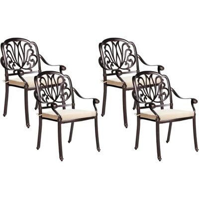 Set di Sedie da Giardino Beliani - Vintage Marrone Scuro Alluminio - Esterno Set di Sedie da Giardino Beliani - Vintage Marrone Scuro Alluminio - Esterno
