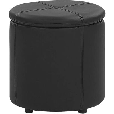 Beliani MARYLAND Schwarzes Kunstleder Pouffe - Aufbewahrungshocker Beliani MARYLAND Schwarzes Kunstleder Pouffe - Aufbewahrungshocker