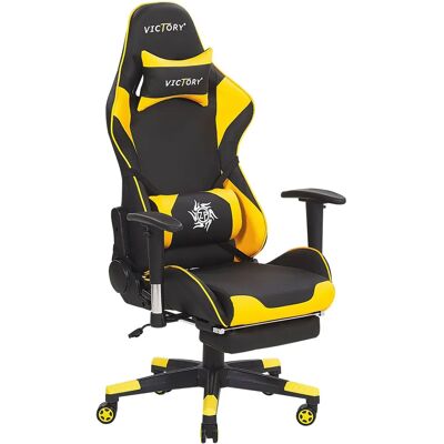 Sedia da Gaming Beliani Nera e Gialla Finta Pelle Girevole - Sedia da Gioco Sedia da Gaming Beliani Nera e Gialla Finta Pelle Girevole - Sedia da Gioco