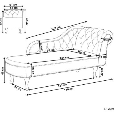 Beliani Chaiselongue Beige Rechts - Chaise Lounge Beliani Chaiselongue Beige Rechts - Chaise Lounge